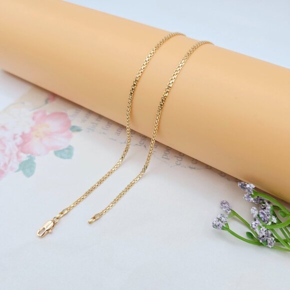 Rose Gold Plated High Shine Necklace in 50cm Classic Chain Design, XPNL0067 - Picture 8 of 12